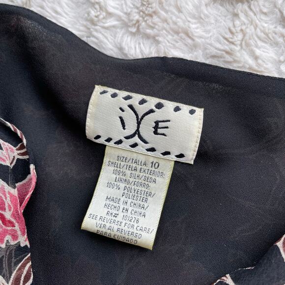 ICE silk beaded floral maxi dress long cowl neck vintage Y2K‎ pink black fairy M - Picture 4 of 17